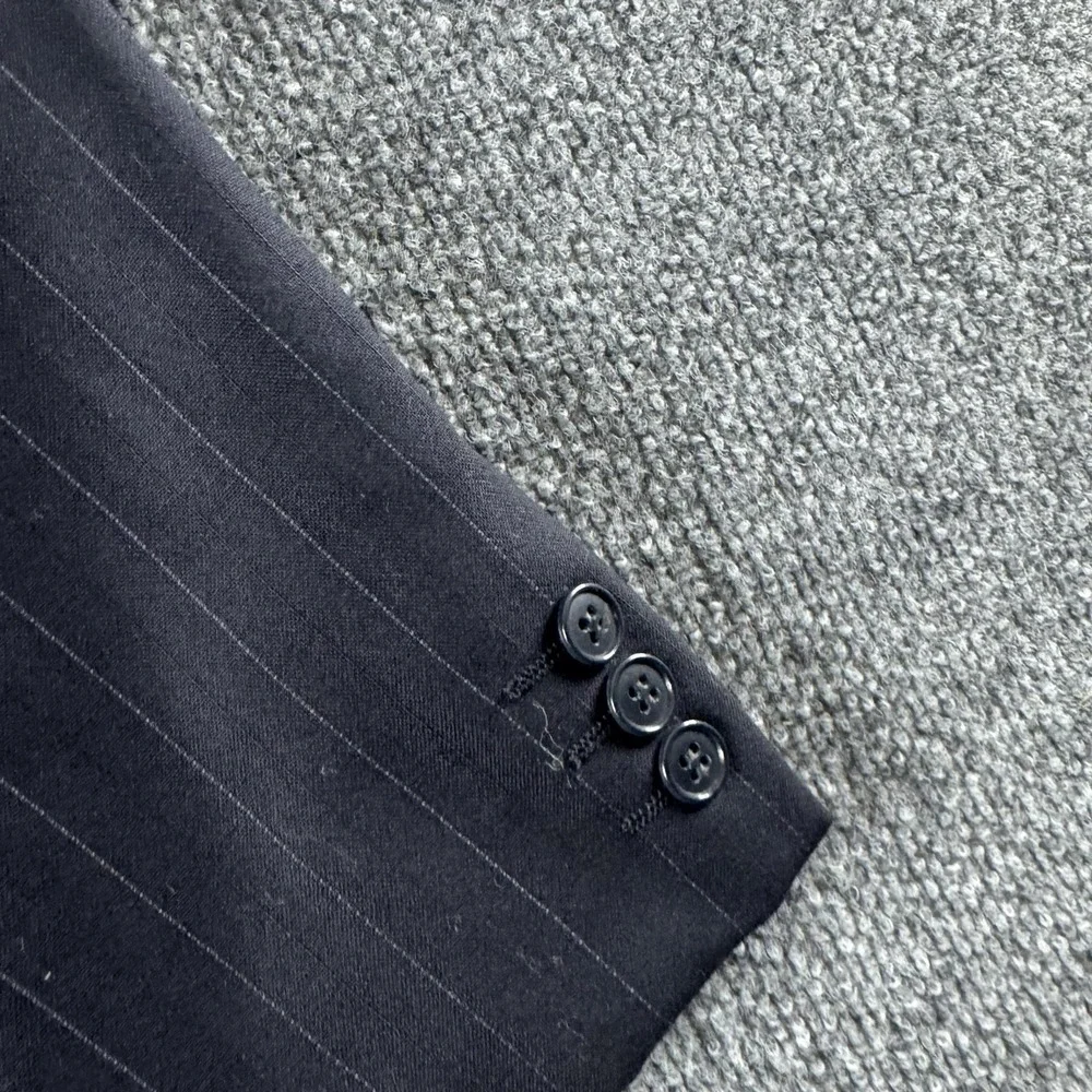 Mani By Giorgio Armani Blazer Mens 40 Blue Pinstripe Made In Italy Suit Jacket